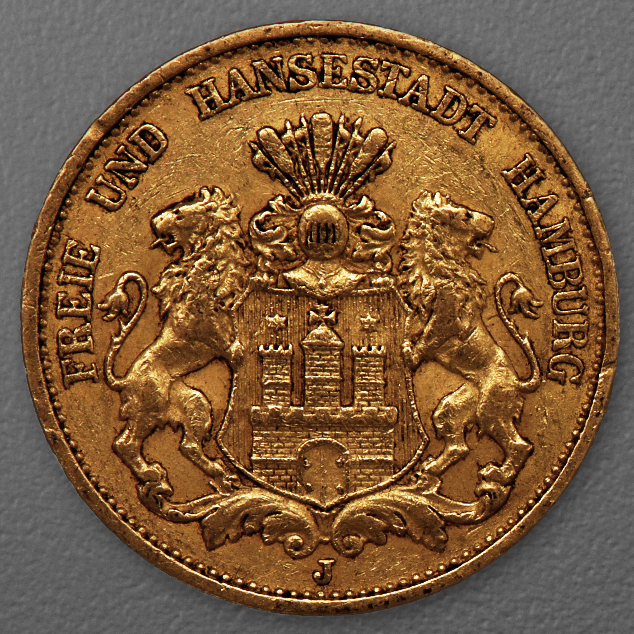 Goldmünze 20 Mark "Stadtwappen Hamburg" 1887-J J.210 (Hamburg) - Hauptansicht