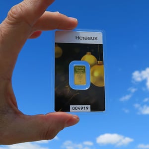 Goldbarren 2g "Kinebar" (Weihnachtsmotiv) HERAEUS - Miniaturansicht 4