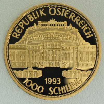 Goldmünze 1000 Schilling "Maria Theresia" 1993 (PP) Millenium (Österreich) - Miniaturansicht 2