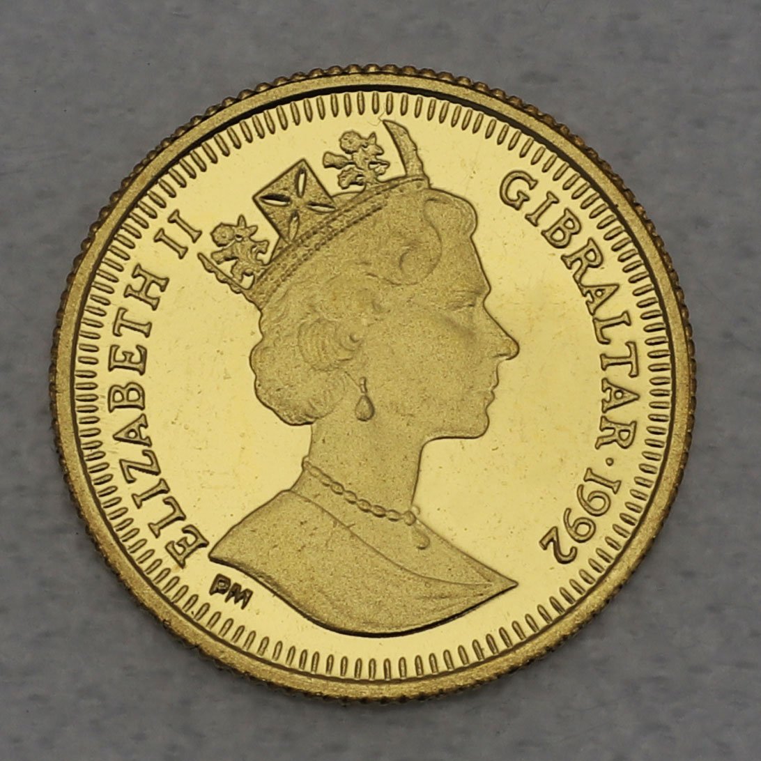 Goldmünze 1/25oz "Cocker Spaniel" 1992 Dogs (Gibraltar) - Detailansicht 1