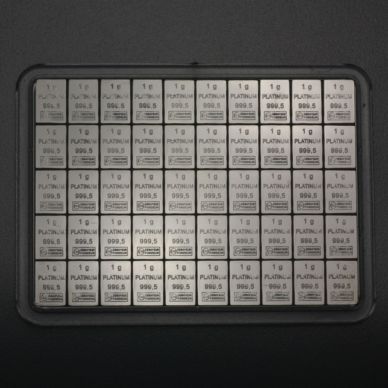 Platintafel (50x 1g Feinplatin) "CombiBar" - Hauptansicht