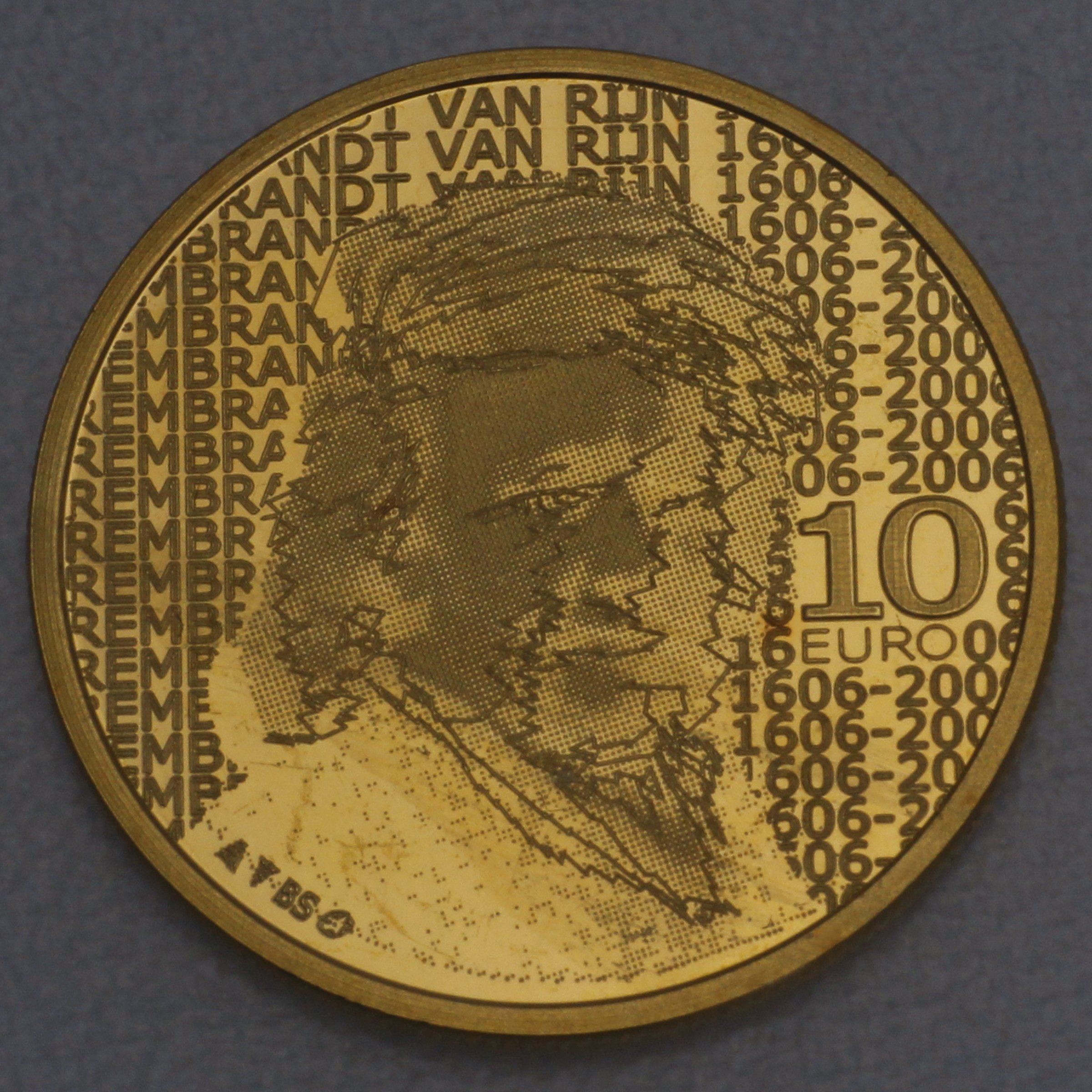 Goldmünze 10 Euro "400. Geburtstag Rembrandt" 2006 (Niederlande) - Detailansicht 1