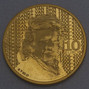Goldmünze 10 Euro "400. Geburtstag Rembrandt" 2006 (Niederlande) - Miniaturansicht 2