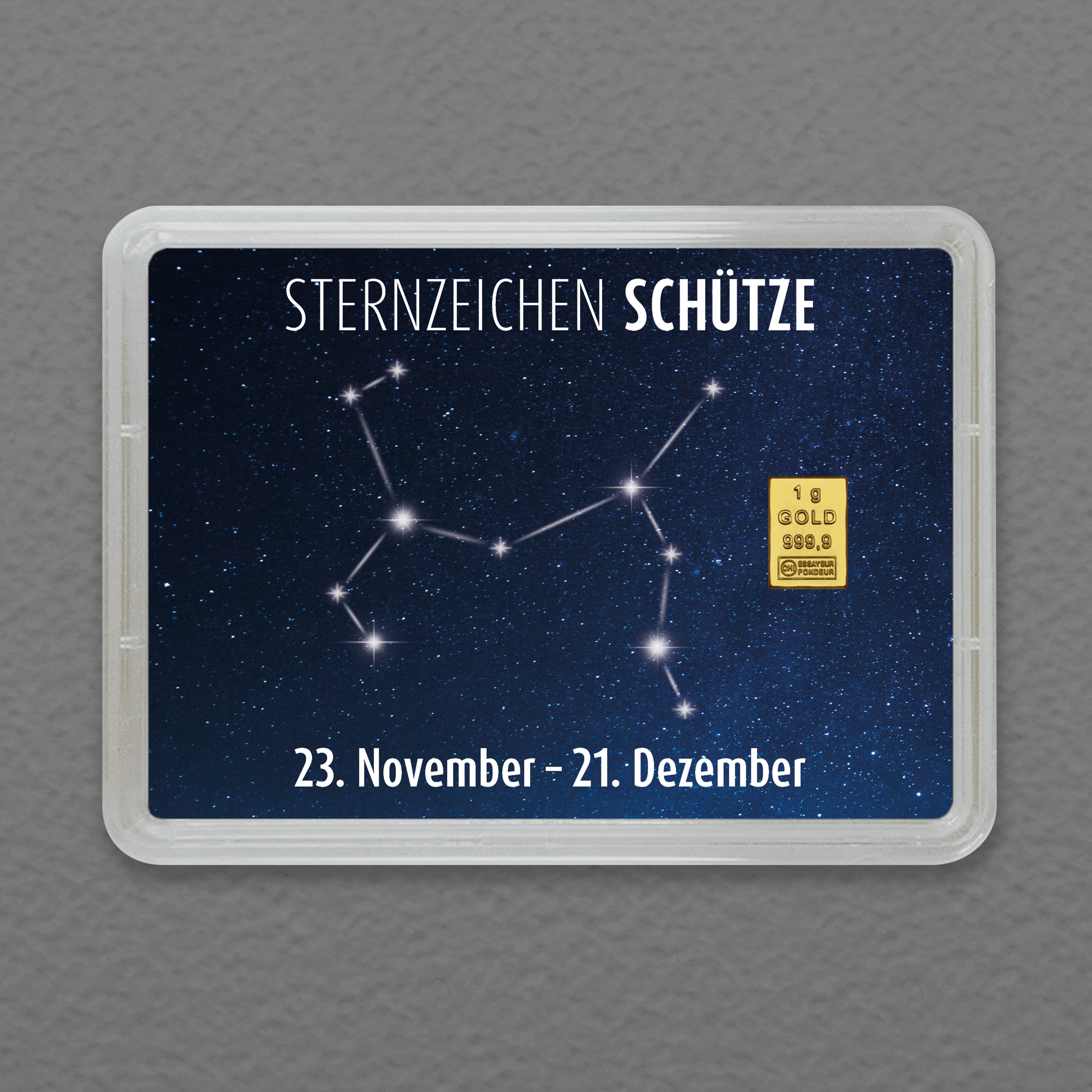 Goldbarren 1g "Sternzeichen: Schütze" (Flip) - Hauptansicht