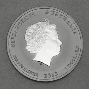 Silbermünze 2oz "Schlange" 2013 Lunar II – Year of the Snake 19% (Australien) - Miniaturansicht 2