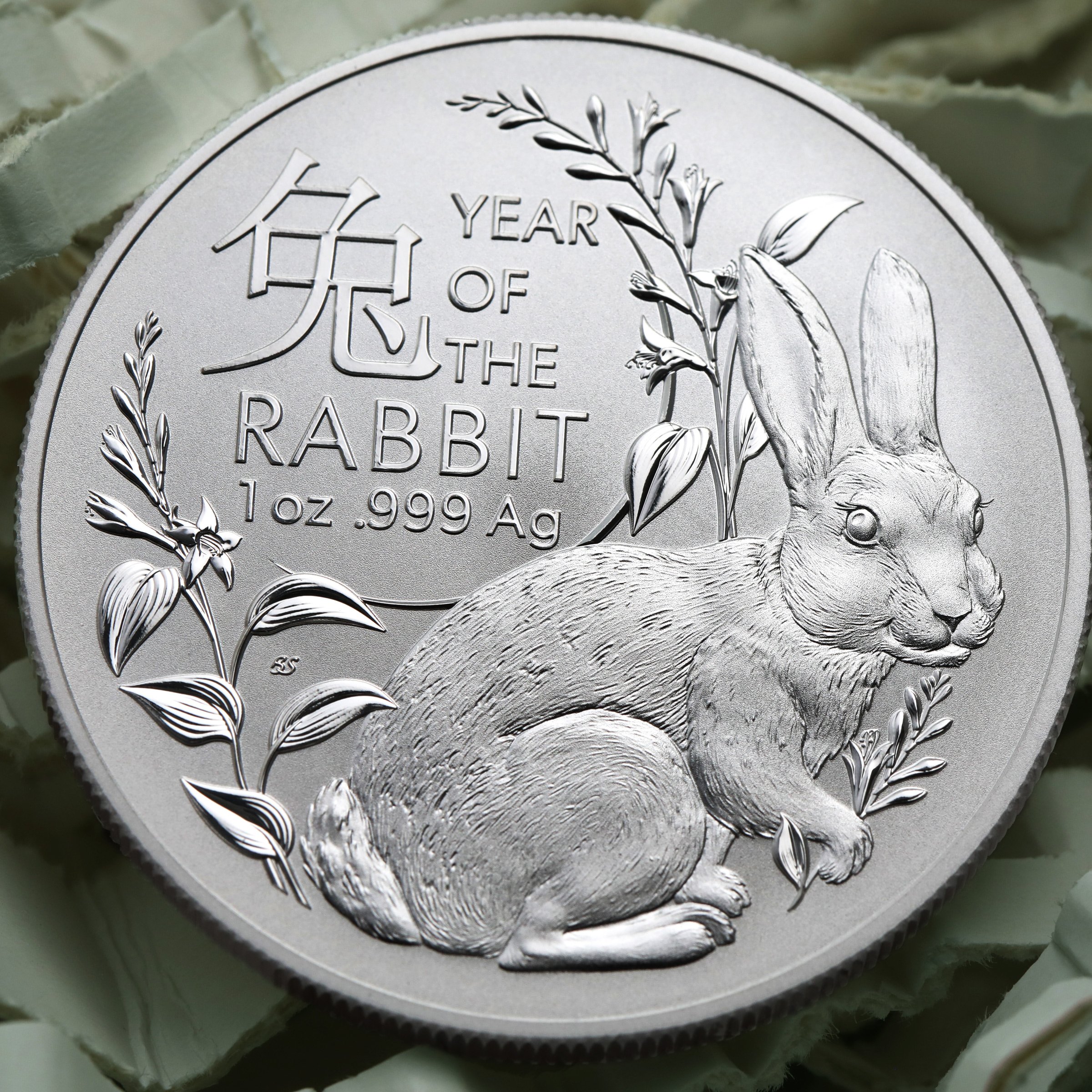 Silbermünze 1oz "Hase" 2023 Lunar II (RAM) – Year of the Rabbit 19% (Australien) - Detailansicht 4