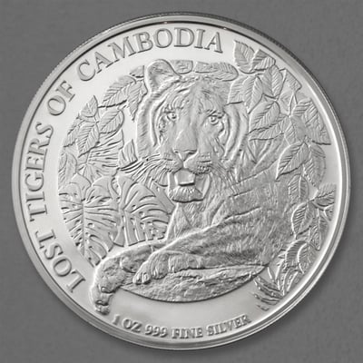 Silbermünze 1oz "Lost Tigers of Cambodia" 2023 diff. (Kambodscha) - Miniaturansicht 1