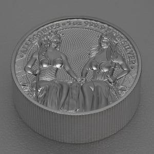 Silbermedaille 5oz "Austria & Germania" 2021 Allegories (Polen) - Miniaturansicht 3