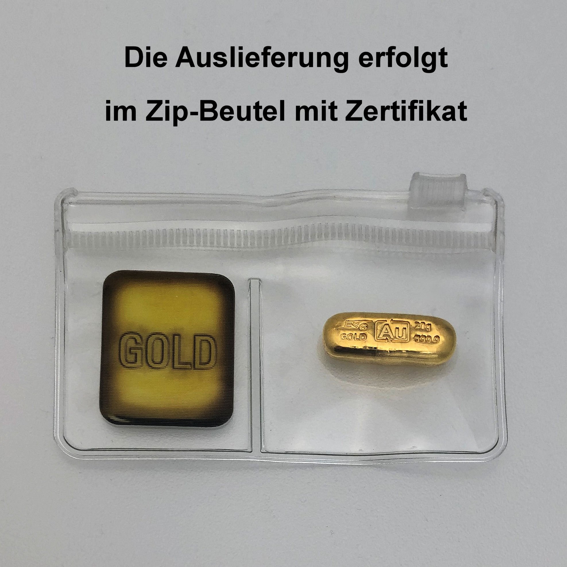 Goldbarren 20g Au-Gussbarren, Feingold - Detailansicht 2