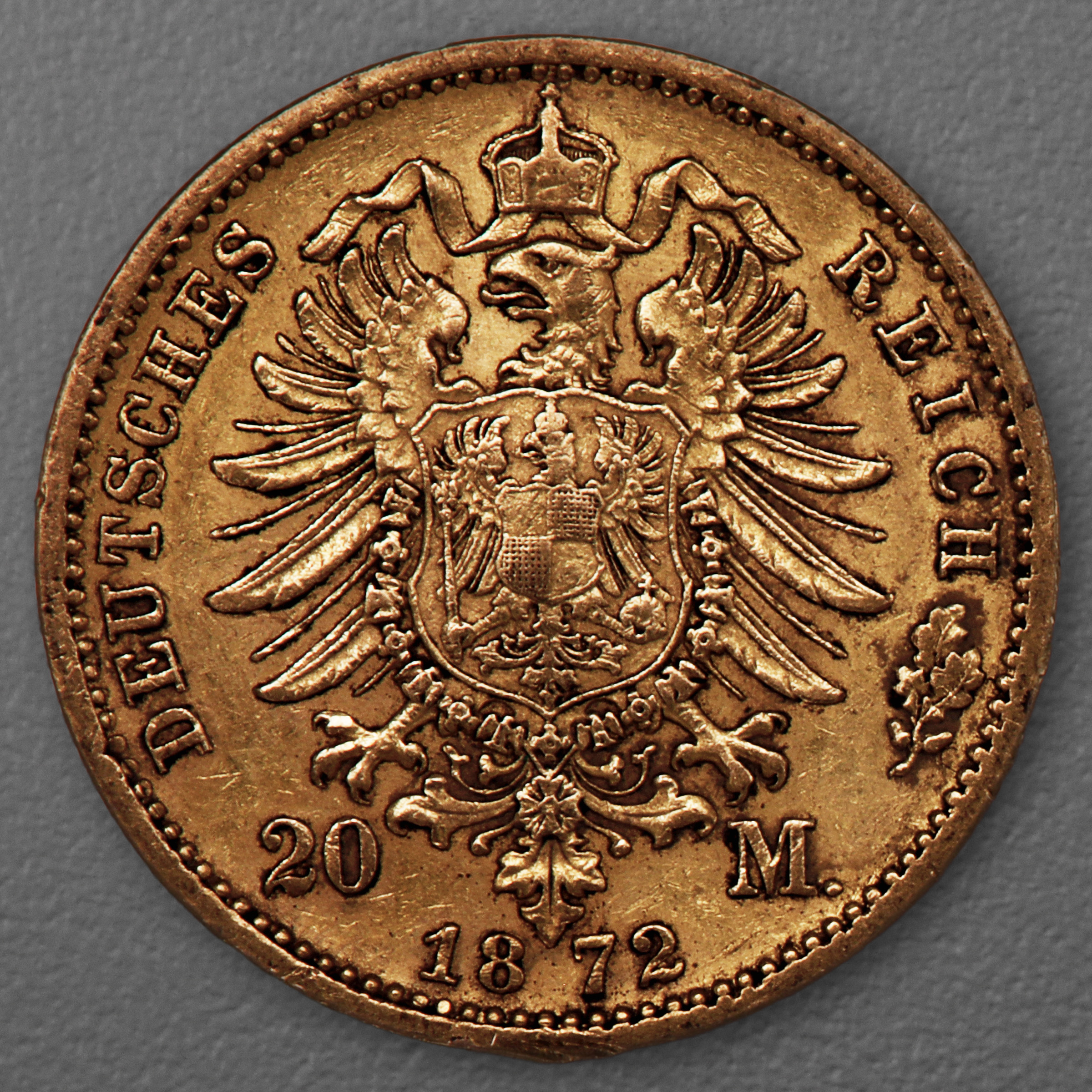 Goldmünze 20 Mark "Wilhelm I." 1872-B J.243 (Preußen) - Detailansicht 1