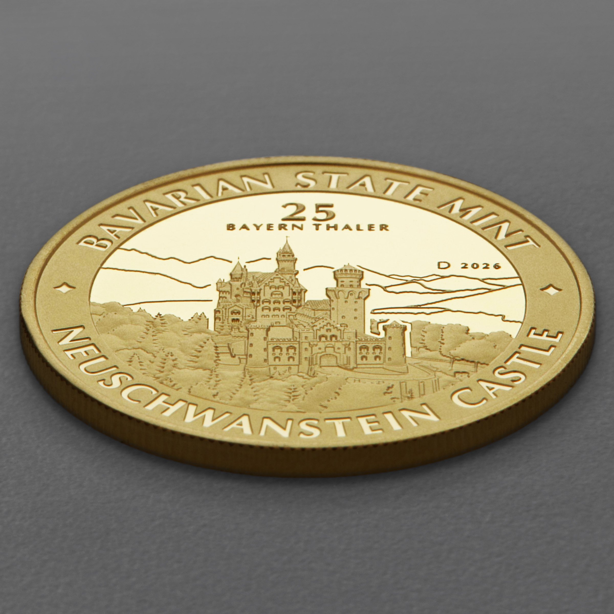 Gold 1/4oz "Schloss Neuschwanstein" 2026 Bayern Thaler (Deutschland) - Detailansicht 2