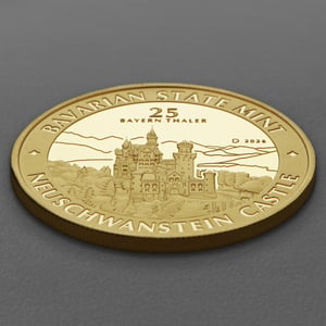 Gold 1/4oz "Schloss Neuschwanstein" 2026 Bayern Thaler (Deutschland) - Miniaturansicht 3