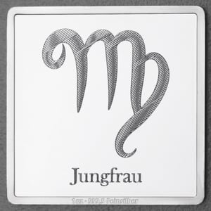 Silberbarren 1oz "Sternzeichen Jungfrau" Gravurbarren quadratisch - Hauptansicht