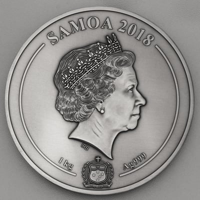Silbermünze 1kg "Maya Heritage" 2018 Antique Finish (Samoa) - Miniaturansicht 2