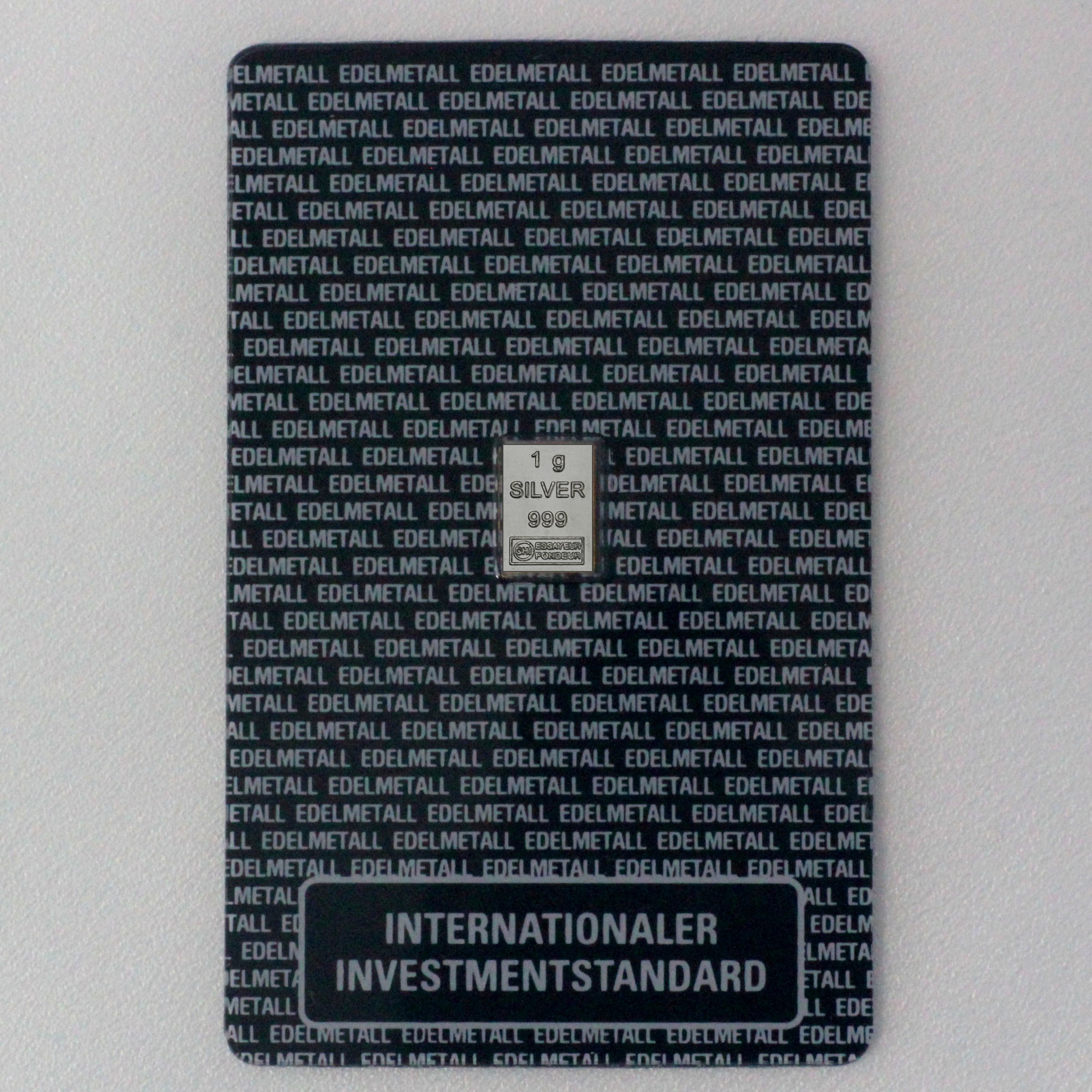 Silberbarren 1g Investmentblister - Hauptansicht