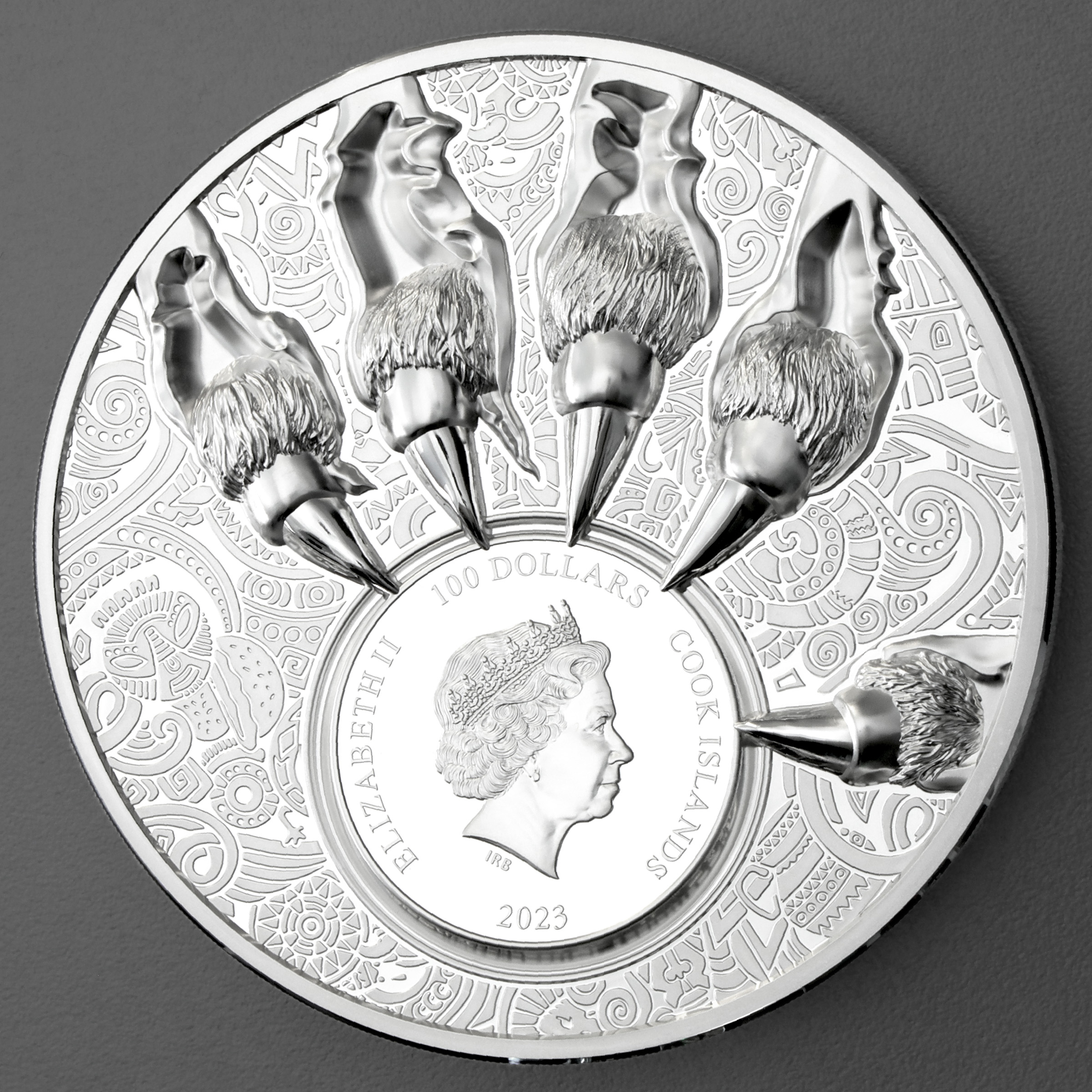 Silbermünze 1kg "King of the South - Lion" 2023 (PP/HR) Cook Islands - Detailansicht 1