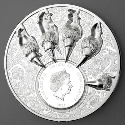 Silbermünze 1kg "King of the South - Lion" 2023 (PP/HR) Cook Islands - Miniaturansicht 2