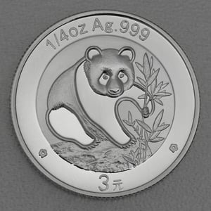Silbermünze 1/4oz "Panda" 2007 verschiedene Motive 25 Jahre Panda Jubiläum (China) - Miniaturansicht 2