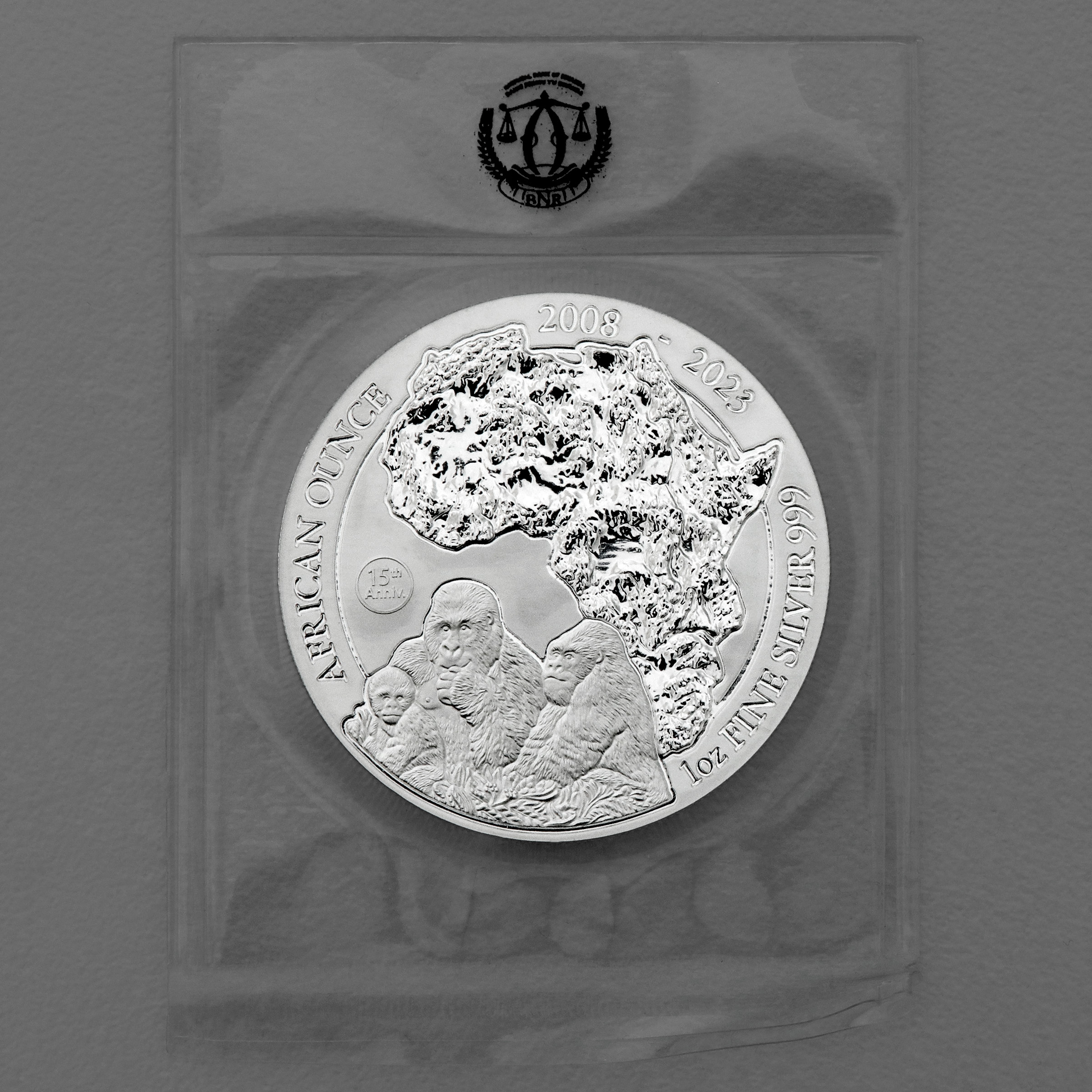 Silbermünze 1oz "Berggorilla" 2023 African Ounce 19% (Ruanda) - Detailansicht 2