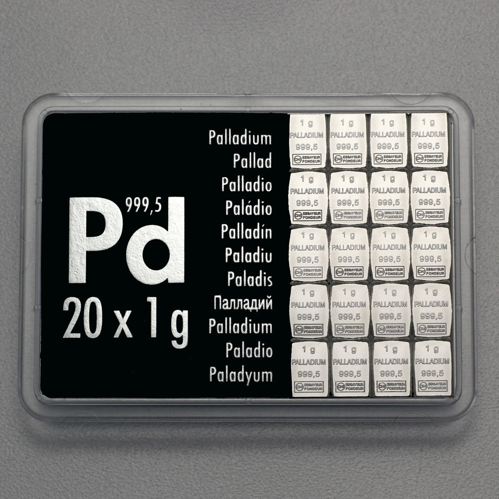 Palladiumtafel (20x 1g Feinpalladium) "CombiBar" - Hauptansicht
