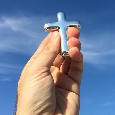 Silber 3-D Barren "Gravur-Kreuz" 100g, glänzend, gegossen - Miniaturansicht 5