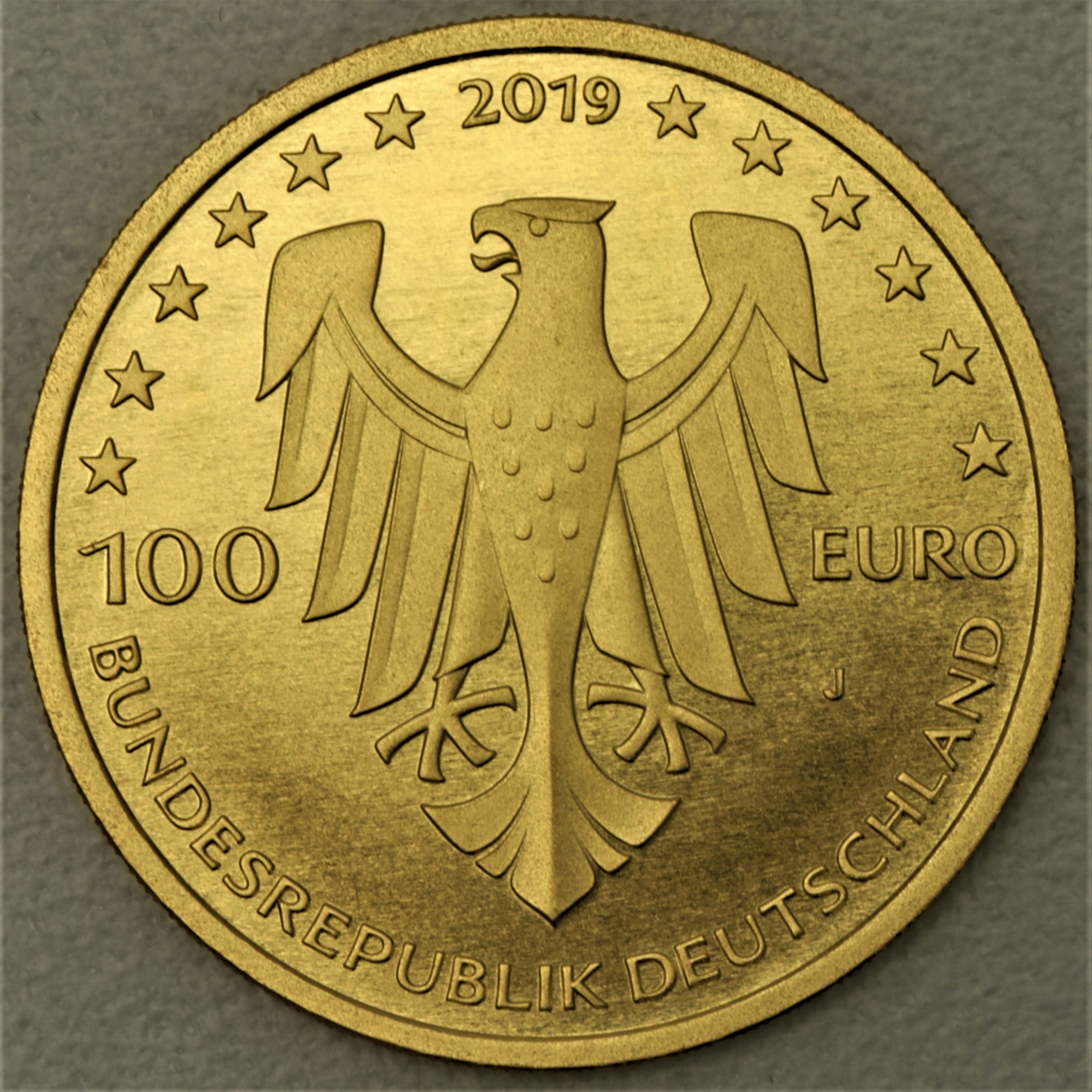 Goldmünze 100 Euro "Dom zu Speyer" 2019 Unesco-Weltkulturerbe (Deutschland) - Detailansicht 1