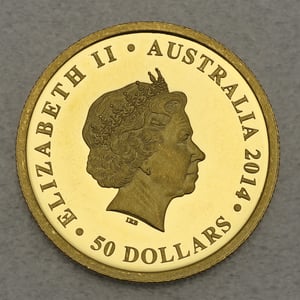 Goldmünze 1/2oz "Känguru" 2014 25. Jubiläum (Australien) - Miniaturansicht 2