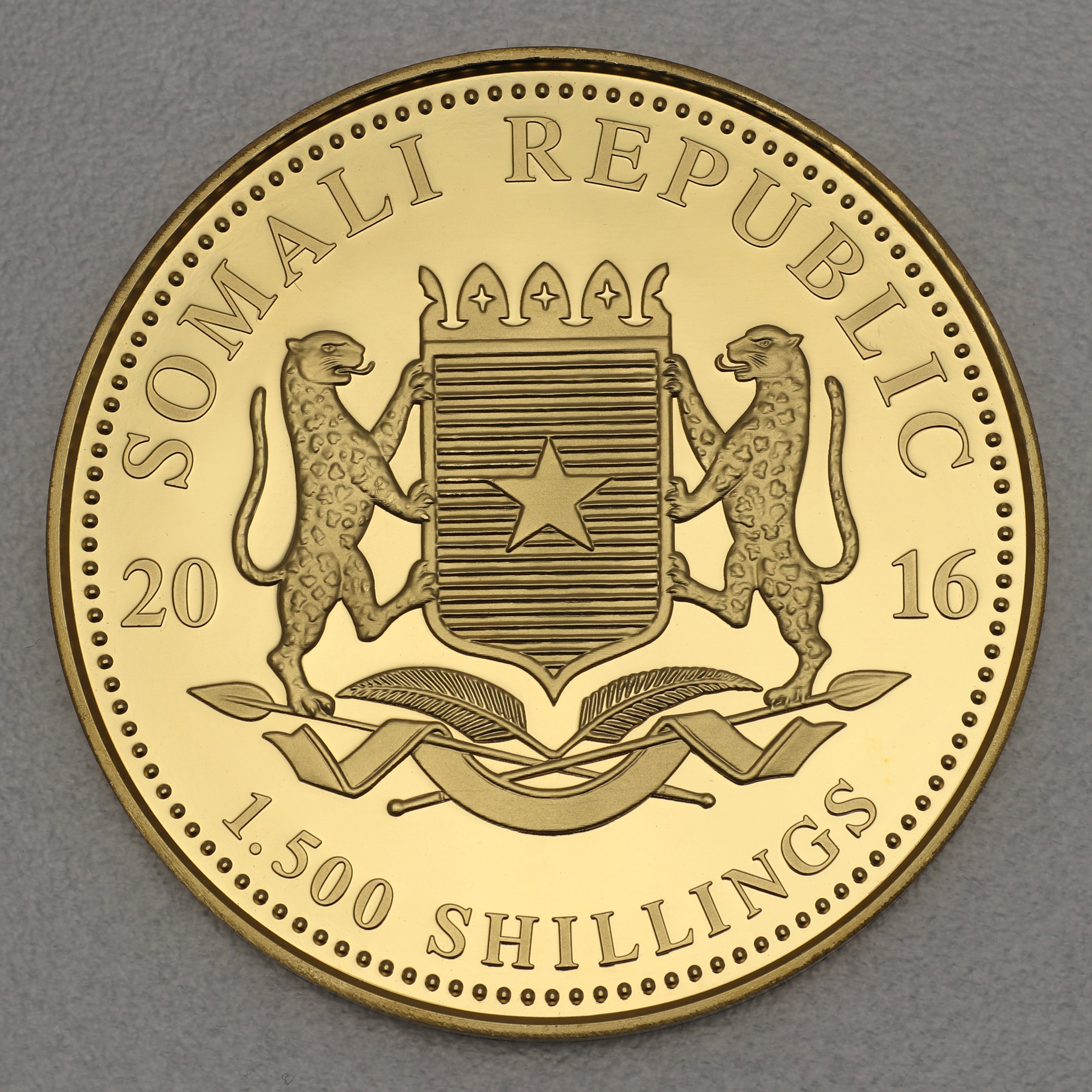 Goldmünze 5oz "Elefant" 2016 African Wildlife (Somalia) - Detailansicht 1