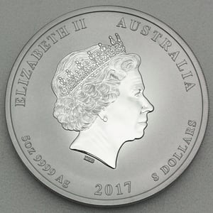 Silbermünze 5oz "Hahn" 2017 Lunar II – Year of the Rooster (Australien) - Miniaturansicht 2