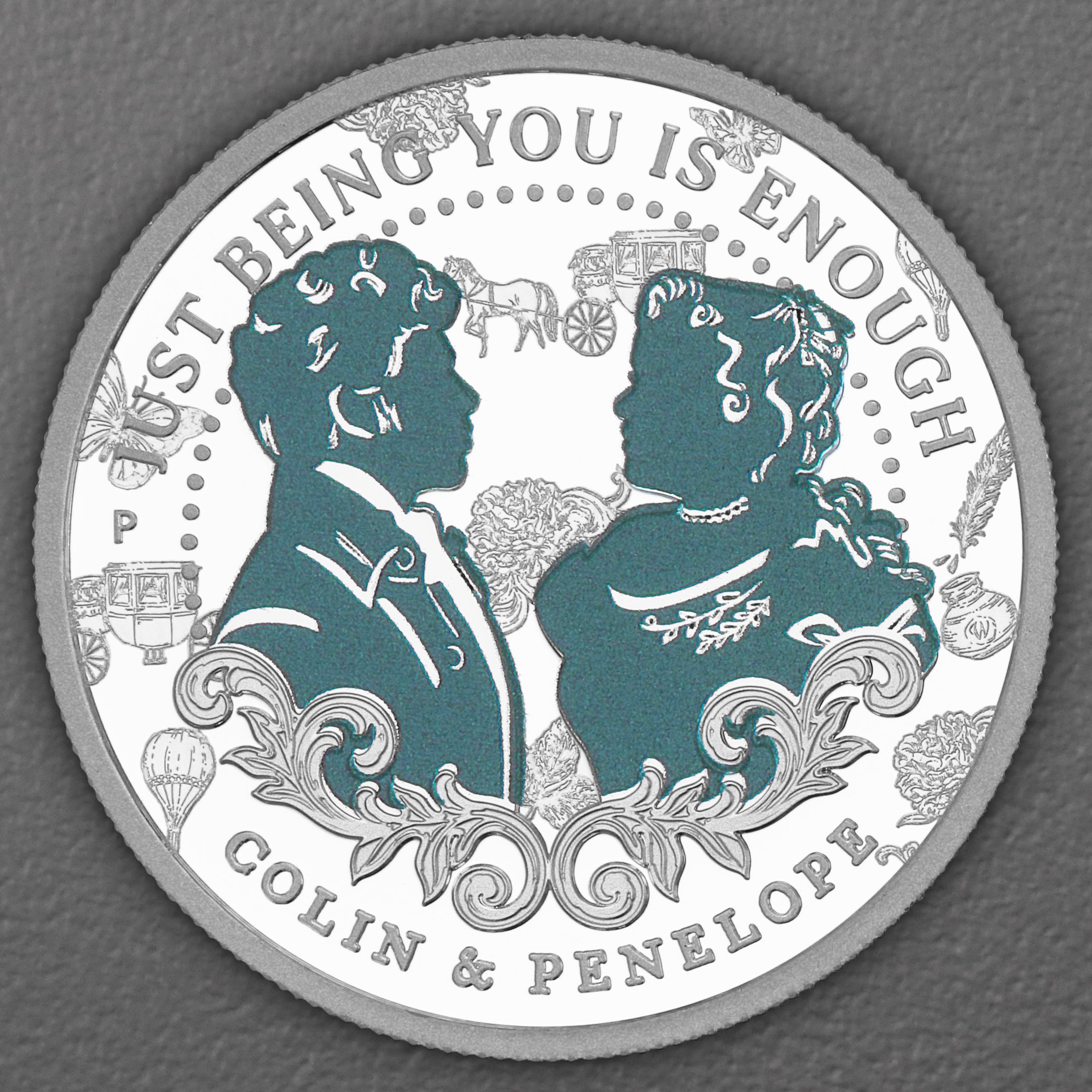 Silbermünze 1/2oz "Colin & Penelope" 2026 (PP/koloriert) Bridgerton (Tuvalu) - Hauptansicht