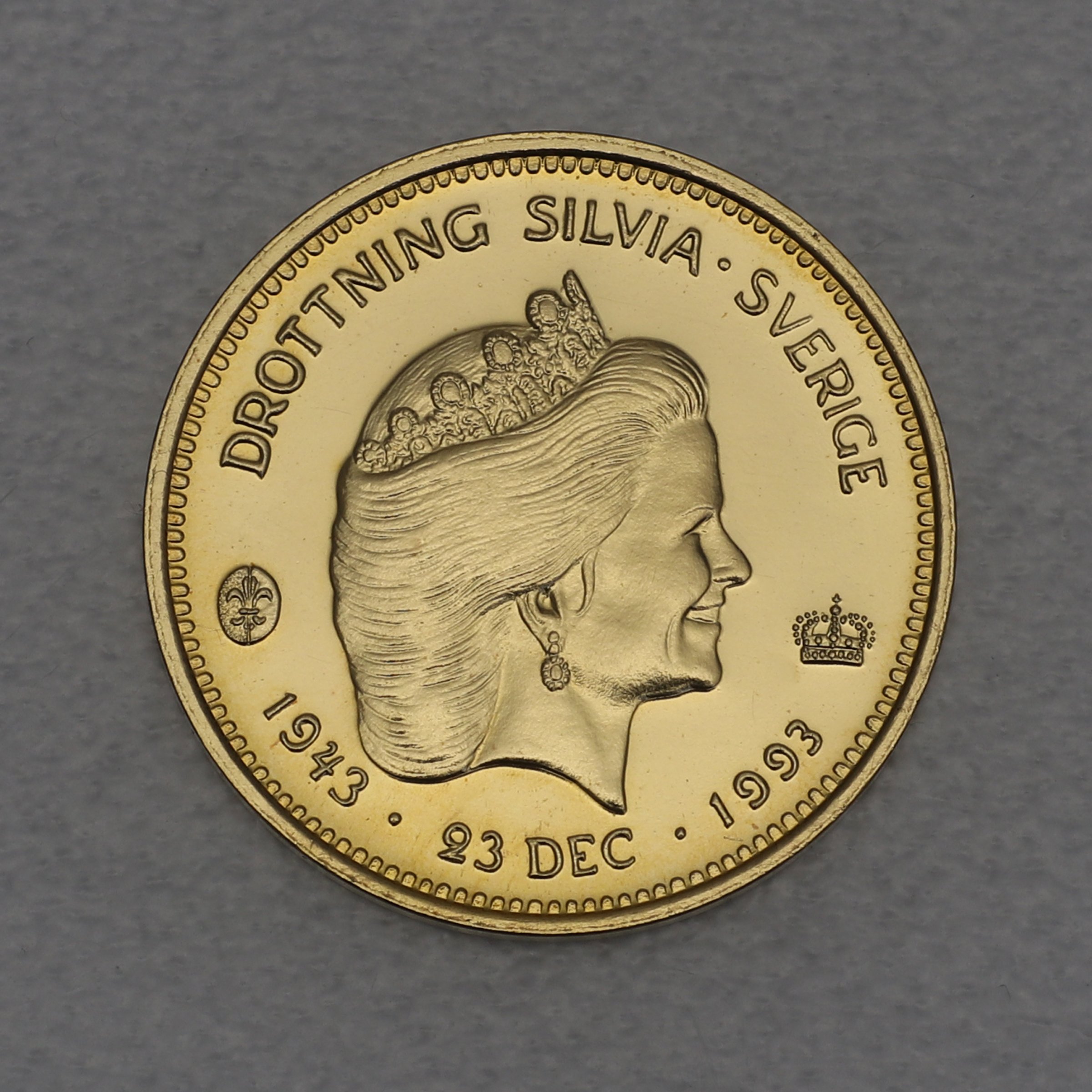 Goldmünze 1000 Kronor "Königin Silvia" 1993 50. Geburtstag (Schweden) - Hauptansicht