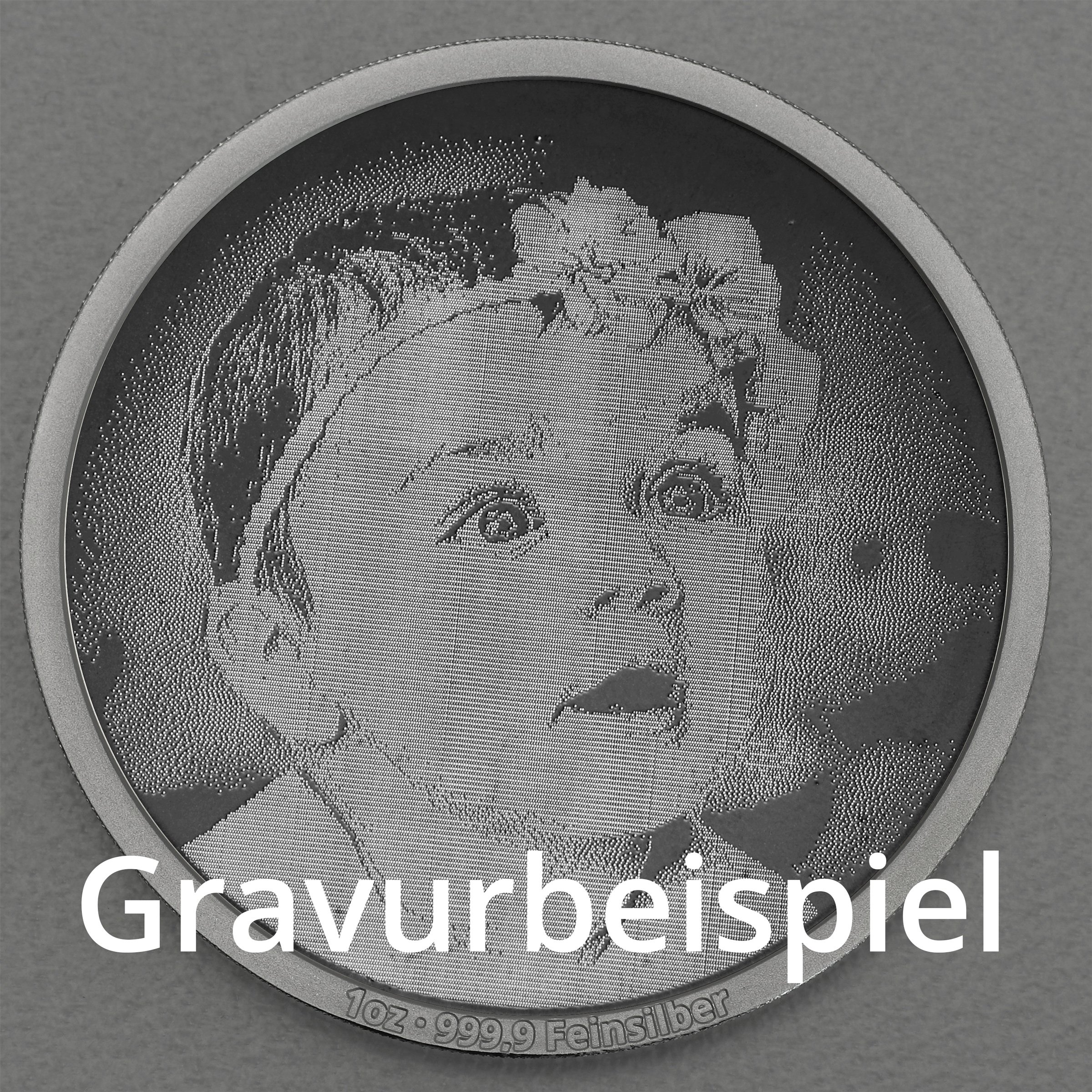 Silbermedaille 1oz "Ihre Wunsch-Fotogravur" - Detailansicht 1