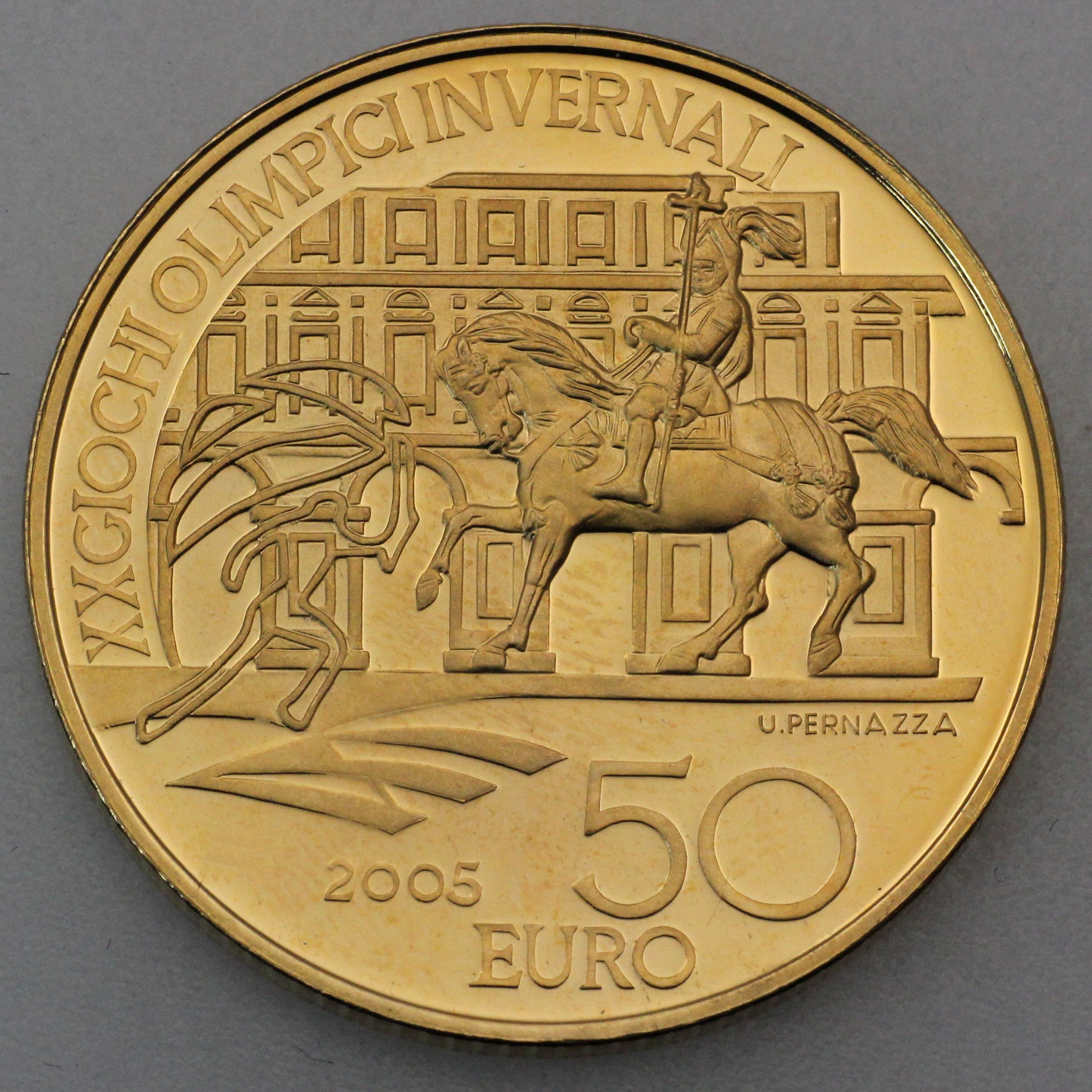 Goldmünze 50 Euro "Reitstandbild" 2005 (Italien) - Hauptansicht
