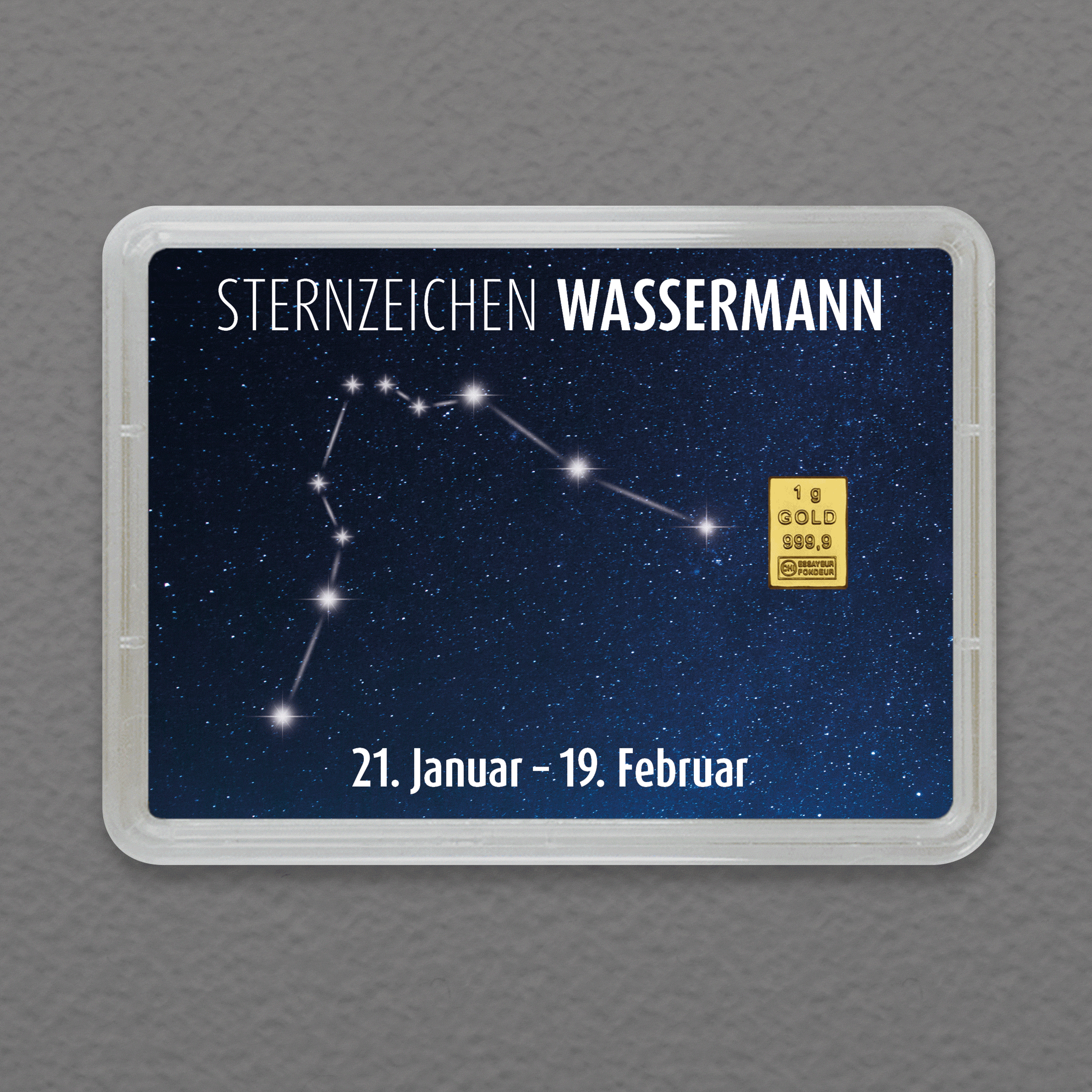 Goldbarren 1g "Sternzeichen: Wassermann" (Flip) - Hauptansicht