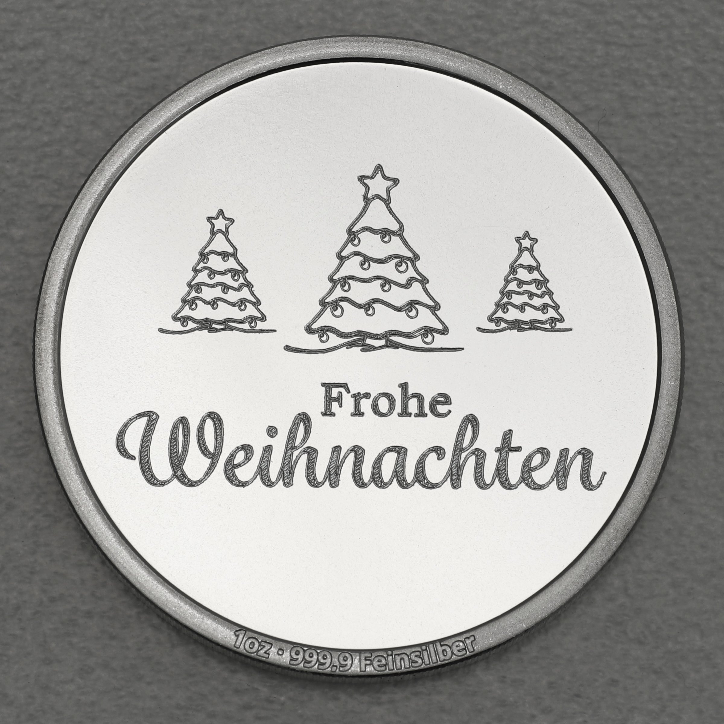 Silbermedaille 1oz "Frohe Weihnachten" Gravurmedaille - Hauptansicht