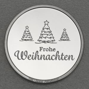 Silbermedaille 1oz "Frohe Weihnachten" Gravurmedaille - Hauptansicht
