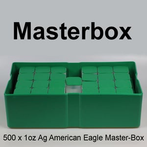 Silbermünze 500 x 1oz "American Eagle" aktueller Jahrgang Masterbox (USA) - Miniaturansicht 4