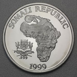 Silbermünze 1oz "Affe" 1999 The African Monkey (Somalia) - Miniaturansicht 2