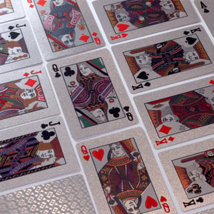Spielkarten silberfarben Set 54 Karten - Miniaturansicht 3
