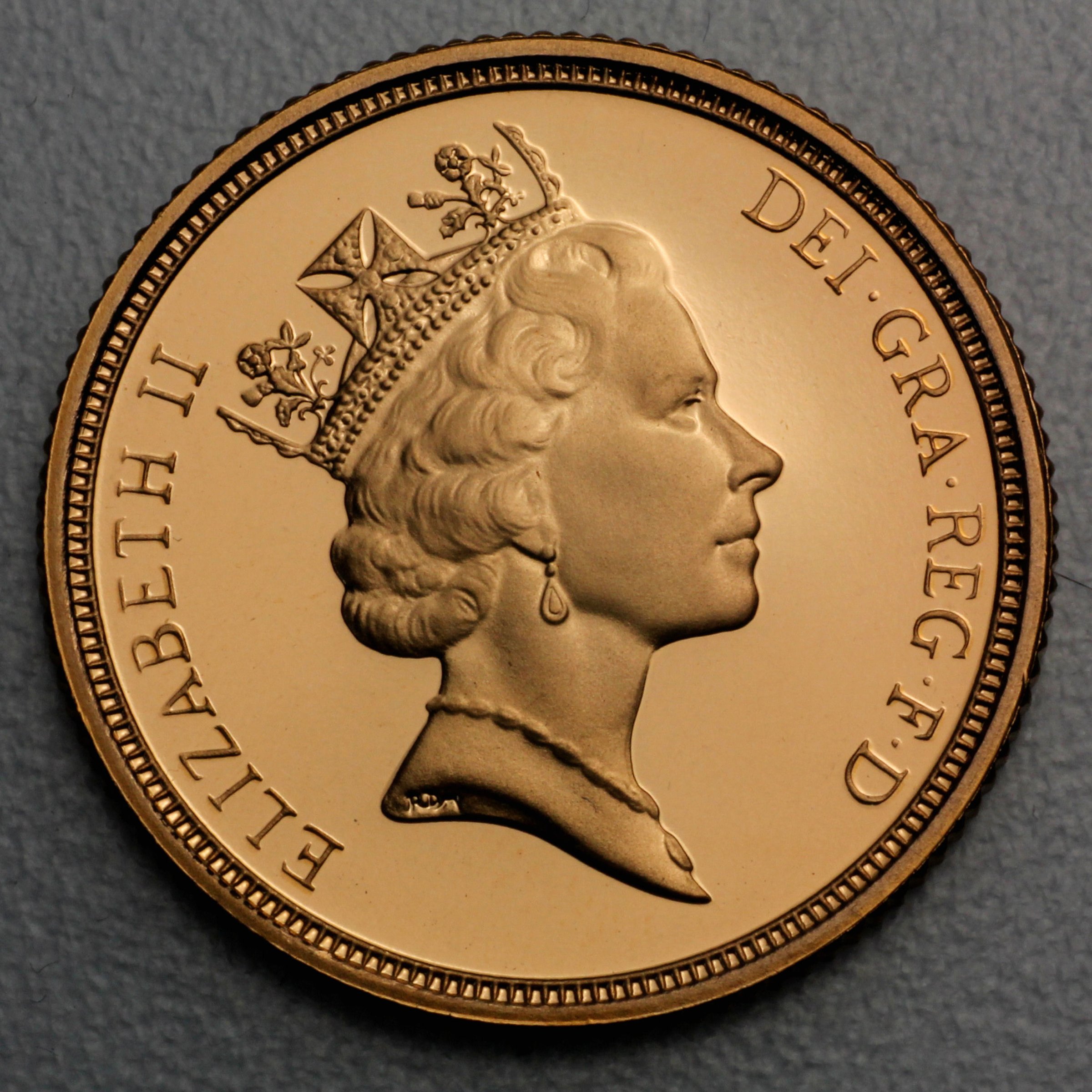 Goldmünze 1 Sovereign "Elizabeth II." 1985-1997 (Großbritannien) - Hauptansicht
