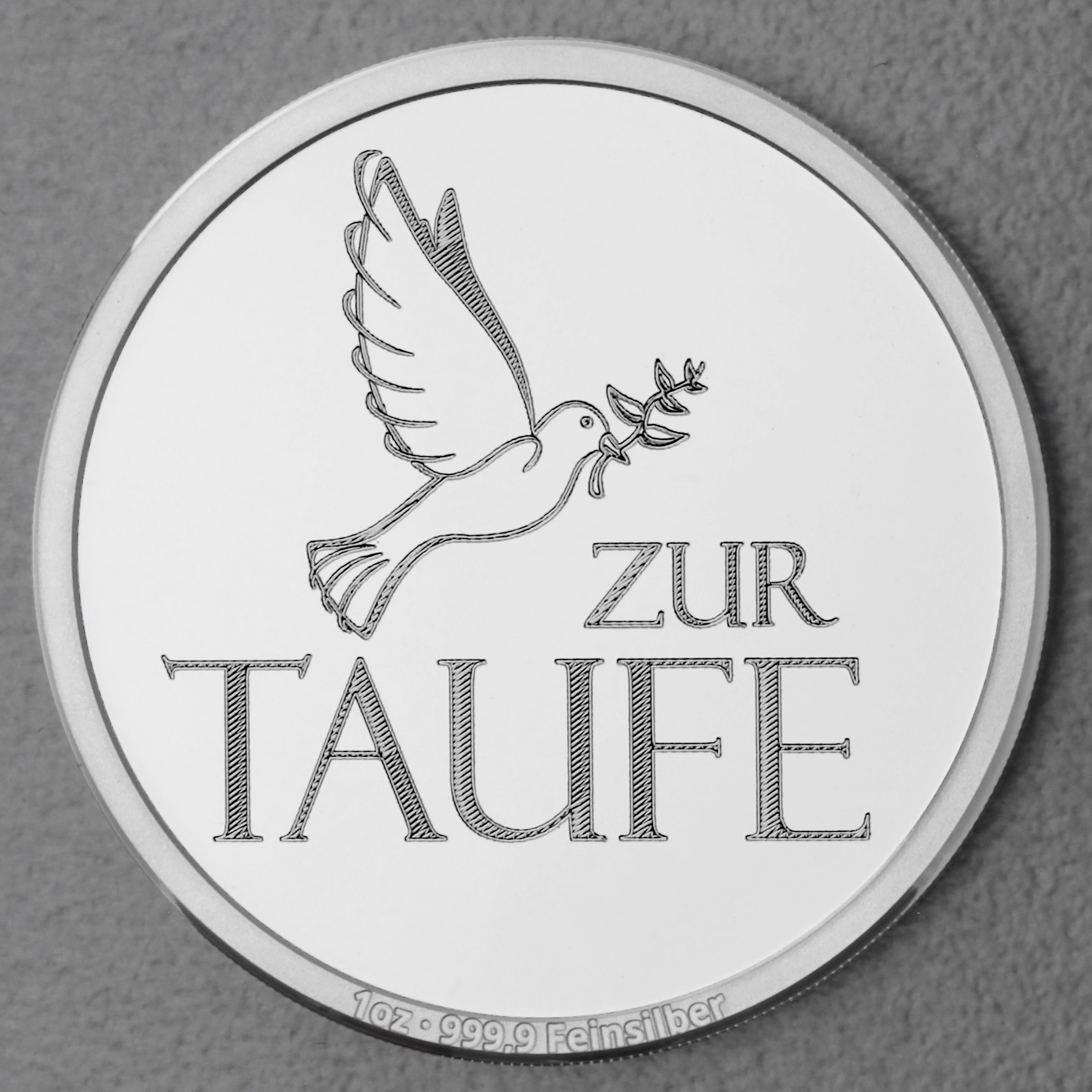 Silbermedaille 1oz "Zur Taufe" Gravurmedaille - Hauptansicht