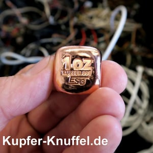 Kupferbarren 1oz "Kupferknuffel"/Cu, gegossen - Miniaturansicht 3