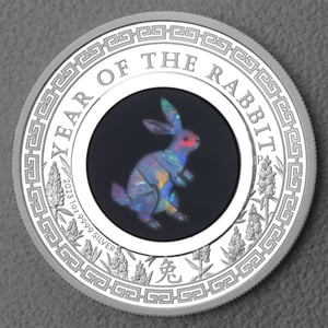 Silbermünze 1oz "Hase" 2023 (PP) Opal Lunar – Year of the Rabbit (Australien) - Miniaturansicht 1