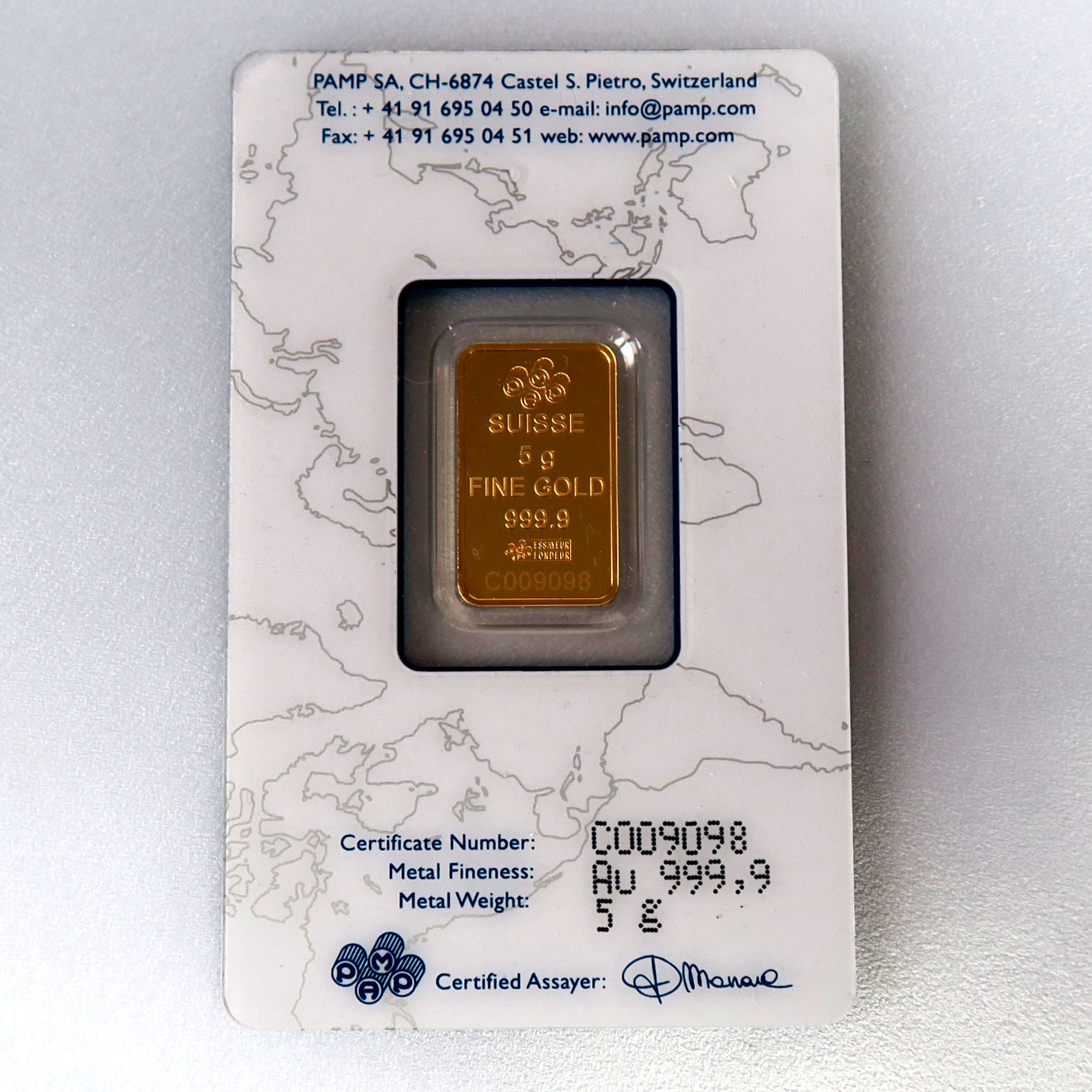 Goldbarren 5g PAMP "Rose" - Detailansicht 1
