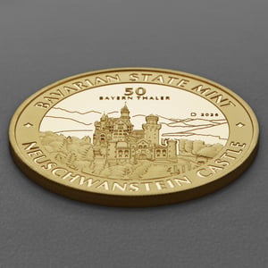 Gold 1/2oz "Schloss Neuschwanstein" 2026 Bayern Thaler (Deutschland) - Miniaturansicht 3