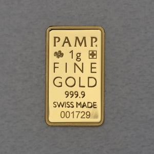 Goldbarren 1g PAMP - "Resale" - Hauptansicht