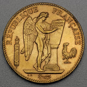 Goldmünze 100 Francs "Engel-Republik" (Frankreich) - Hauptansicht