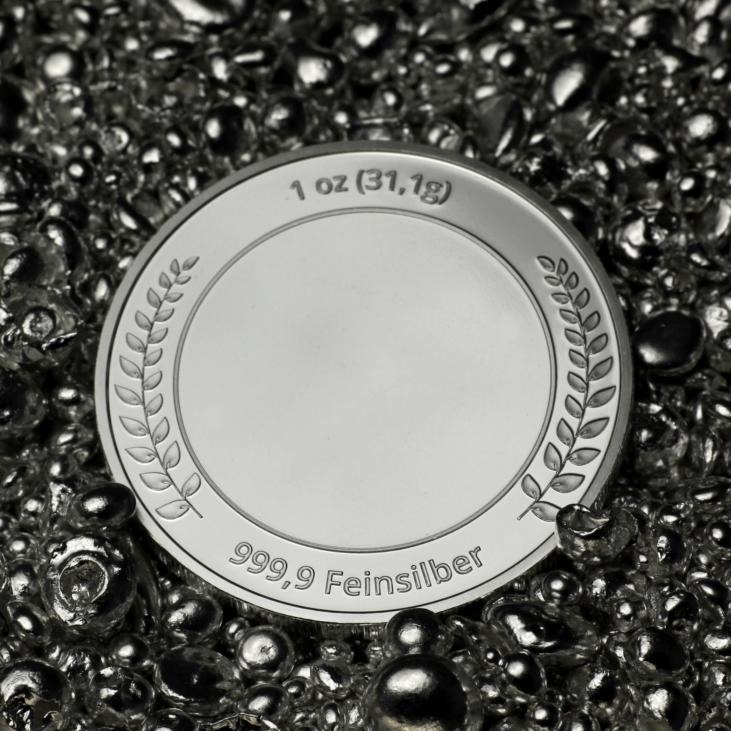 Silbermedaille 1oz (Lorbeerkranz), gravierbar - Detailansicht 4