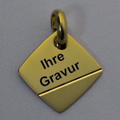 Goldanhänger 375er "Raute",gravierbar (9 kt) - Miniaturansicht 2