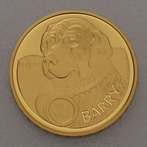 Goldmünze 50 Franken "Barry der Rettungshund" 2017 (Schweiz) - Miniaturansicht 1
